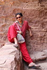 Photo: Radha S. Menon researching in
northern Karnataka by Krishna Adoni